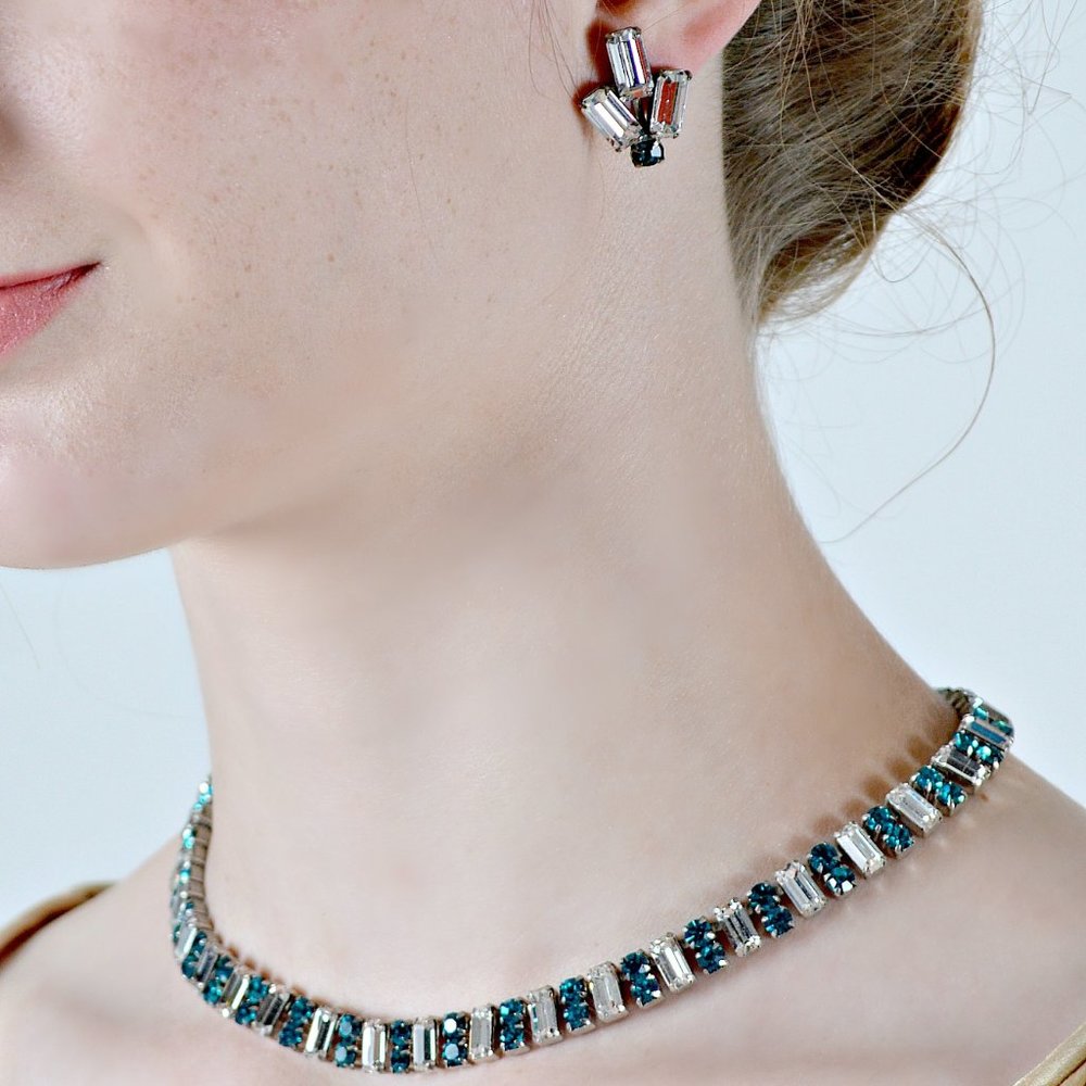 1950s Swarovski Crystal Choker and Earrings Set May Birthday